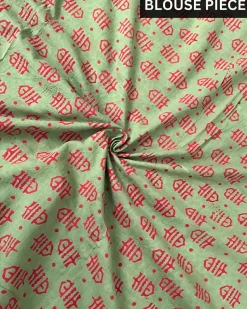 Aaina Handblockprinted Cotton Saree - Ajooni