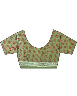 Aaina Handblockprinted Cotton Saree - Ajooni