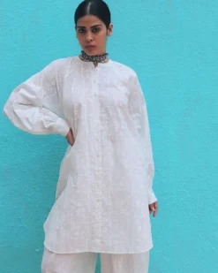 Adaag Cotton Kurta - Safed
