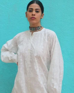 Adaag Cotton Kurta - Safed