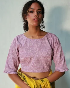 Adrien Hand Block-Printed Cotton Blouse - Fmtm