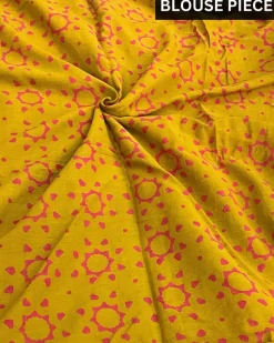 Ahana Handprinted Cotton Saree - Ajooni