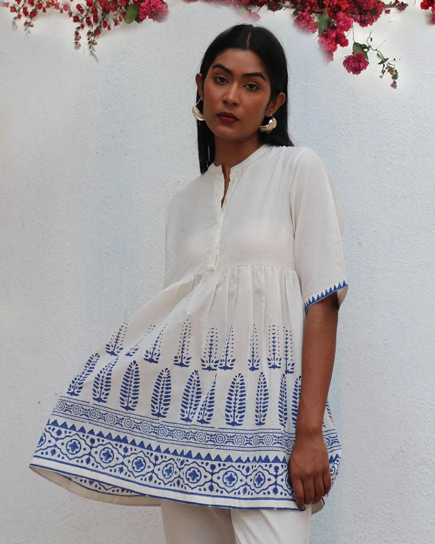 Alizeti Blockprinted Cotton Top - BGVL