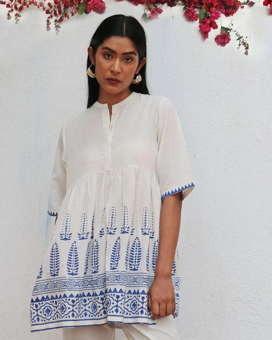 Alizeti Blockprinted Cotton Top - BGVL