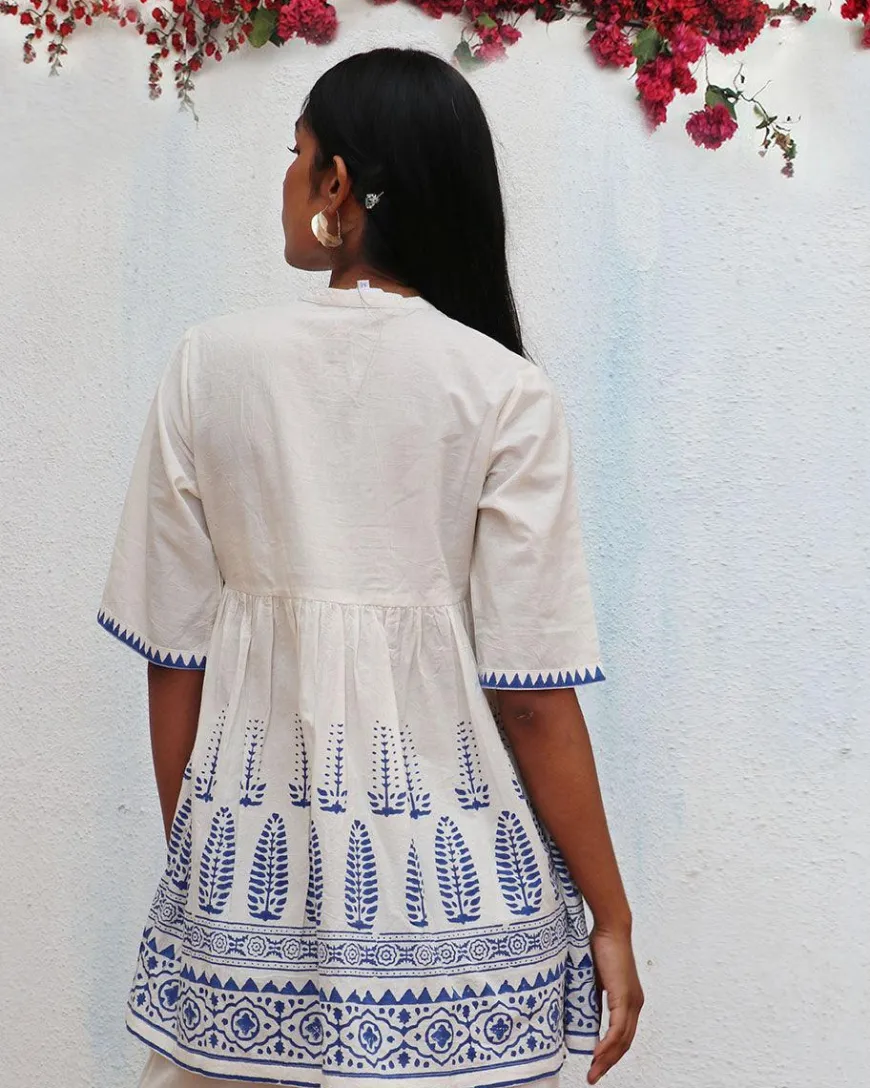 Alizeti Blockprinted Cotton Top - BGVL
