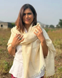 Alpine Glow Pure Wool Zari Shawl