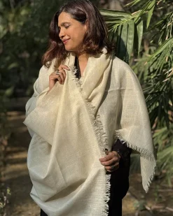 Alpine Glow Pure Wool Zari Shawl