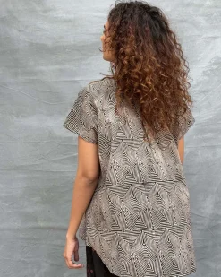 Amber Horizon Blockprinted Cotton Top