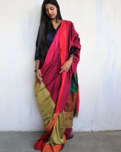 Anika Handwoven Pure Cotton Viscose Saree  - Holi