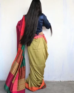 Anika Handwoven Pure Cotton Viscose Saree  - Holi