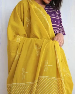 Aponi Hand Blockprinted Cotton Saree - Butterfly Girls