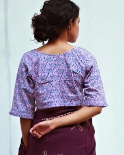 Arden Hand Block-Printed Cotton Blouse - Fmtm