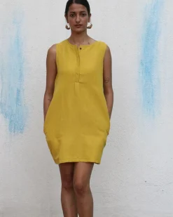 Avabelle Handwoven Linen Dress - Breathe
