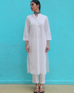 Avnoor Cotton Kurta Set - Safed