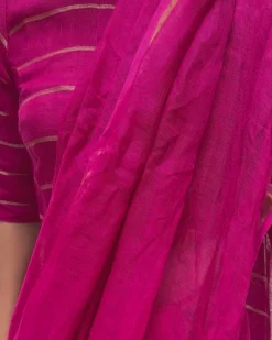 Azalea Fantasy Handwoven Linen Saree - Everyday Beautiful