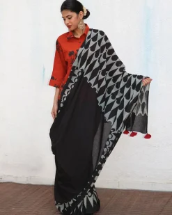 Barkha Blockprinted Cotton Saree - NOMAD