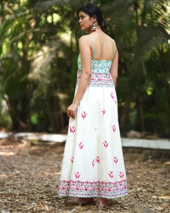 Begonia’s Blush Ivory Block Printed Dress - MMG