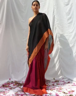 Belladonna Handwoven Cotton Saree - LIDD