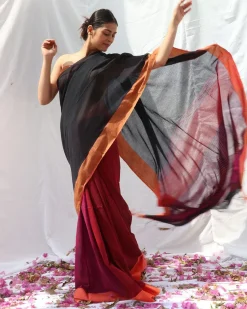 Belladonna Handwoven Cotton Saree - LIDD