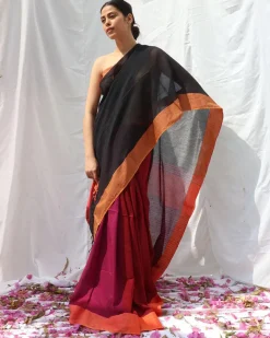 Belladonna Handwoven Cotton Saree - LIDD
