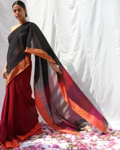Belladonna Handwoven Cotton Saree - LIDD