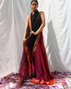 Belladonna Handwoven Cotton Saree - LIDD
