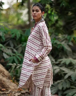 Bhanwar Si Tu Ivory Block Printed Cotton Kurta set - WW