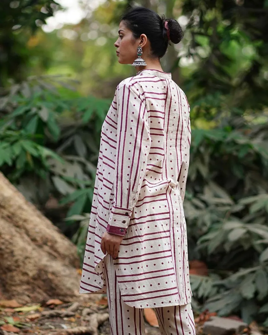 Bhanwar Si Tu Ivory Block Printed Cotton Kurta set - WW