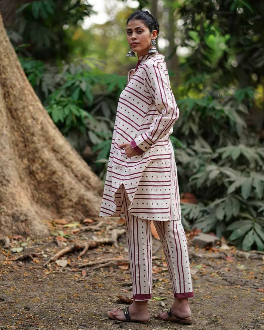 Bhanwar Si Tu Ivory Block Printed Cotton Kurta set - WW