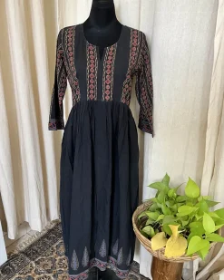 Black Handblock printed kurta - Love Despite