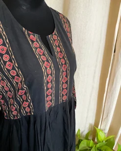 Black Handblock printed kurta - Love Despite