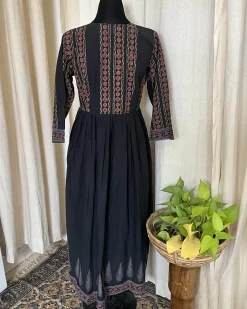 Black Handblock printed kurta - Love Despite