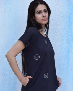 Black Moon Blockprinted Cotton Dress