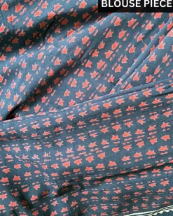 Blue Blockprinted Cotton Mul Saree