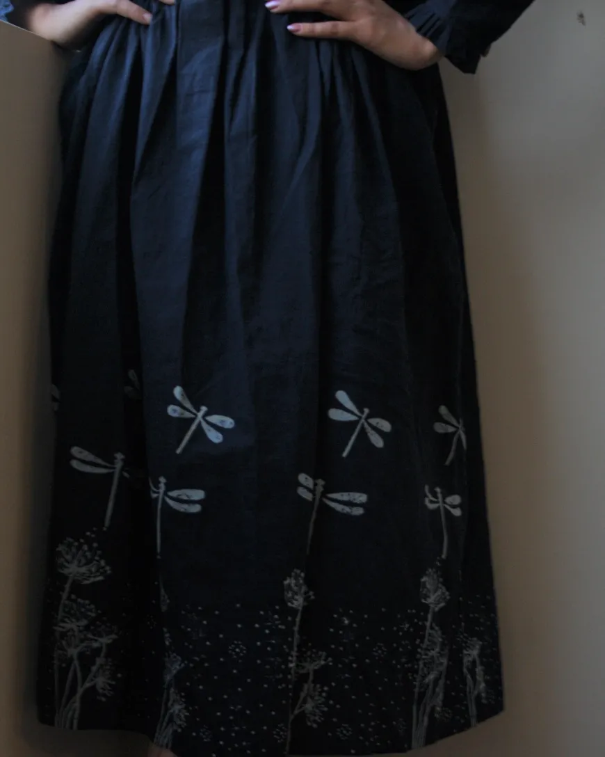 Blue Dragonfly Blockprinted Cotton Dress