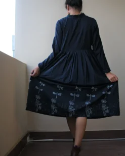 Blue Dragonfly Blockprinted Cotton Dress
