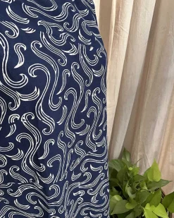 Blue handblock printed cotton dress - Love Despite