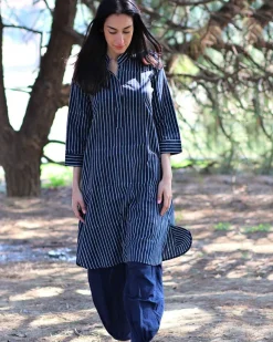Blue Line Blockprinted Cotton Kurta Set Of 2