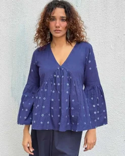 Bluebird Bandhej Cotton Top