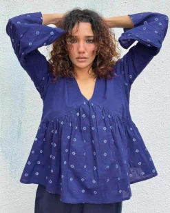 Bluebird Bandhej Cotton Top