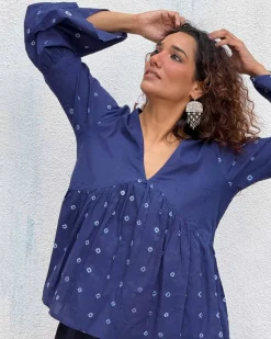 Bluebird Bandhej Cotton Top