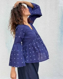 Bluebird Bandhej Cotton Top