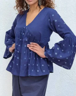 Bluebird Bandhej Cotton Top