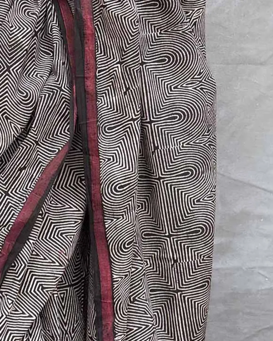 Blush of Dusk Blockprinted Cotton Saree