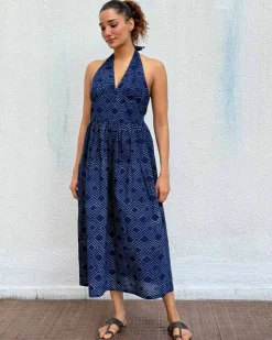 Bohème Blockprinted Cotton Dress