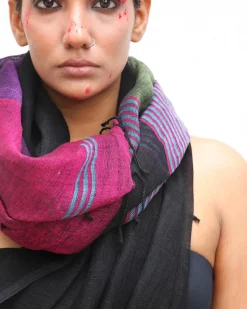 Brahmi Handwoven Linen Saree - Kaali