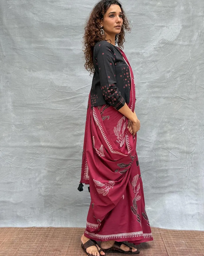Breeze Blockprinted Cotton Saree
