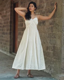 Buttercup Fade Ivory Block Printed Dress - SFD