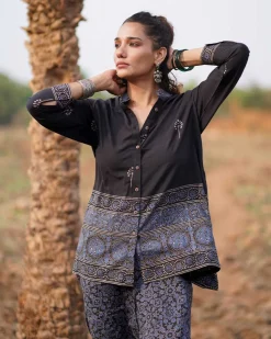 Casa Blanca Lily Blockprinted Cotton Top-WWB