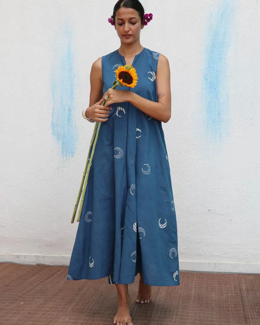 Chandramallika Block printed Cotton Kurta Set - Flower Girl